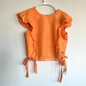 Armani Exchange Pastel Orange Ruffled Top
